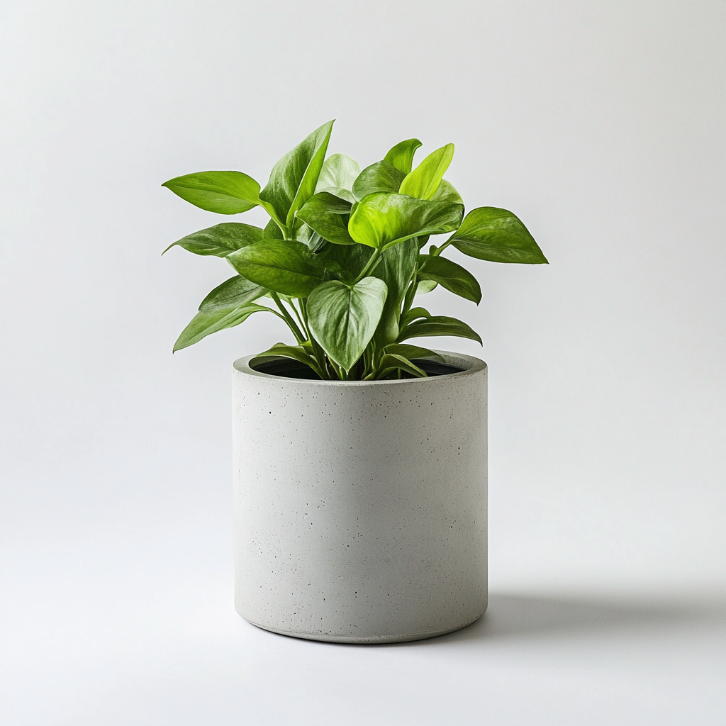 Mvdxj Self-Watering Planter - Modern Concrete-Style Plant Pot for Indoor Plants - Breathable & Overflow Protection - Home Office Decor