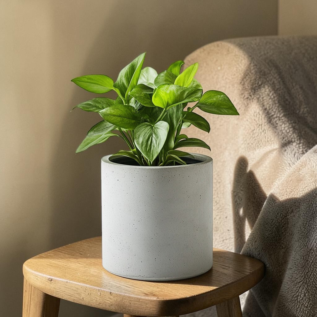 Mvdxj Self-Watering Planter - Modern Concrete-Style Plant Pot for Indoor Plants - Breathable & Overflow Protection - Home Office Decor