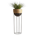 Mvdxj Standing Planter - Decorative Floor Plant Pot with Stand - Woven Style for Living Room, Patio & Bedroom - Sturdy & Elegant Decor
