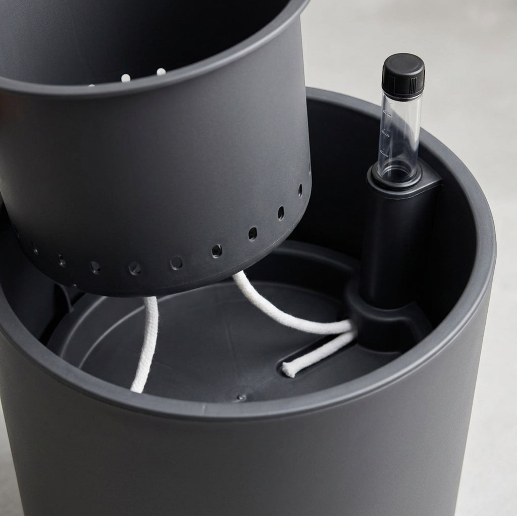 Mvdxj Self Watering Cylinder Planter Charcoal - Detail view