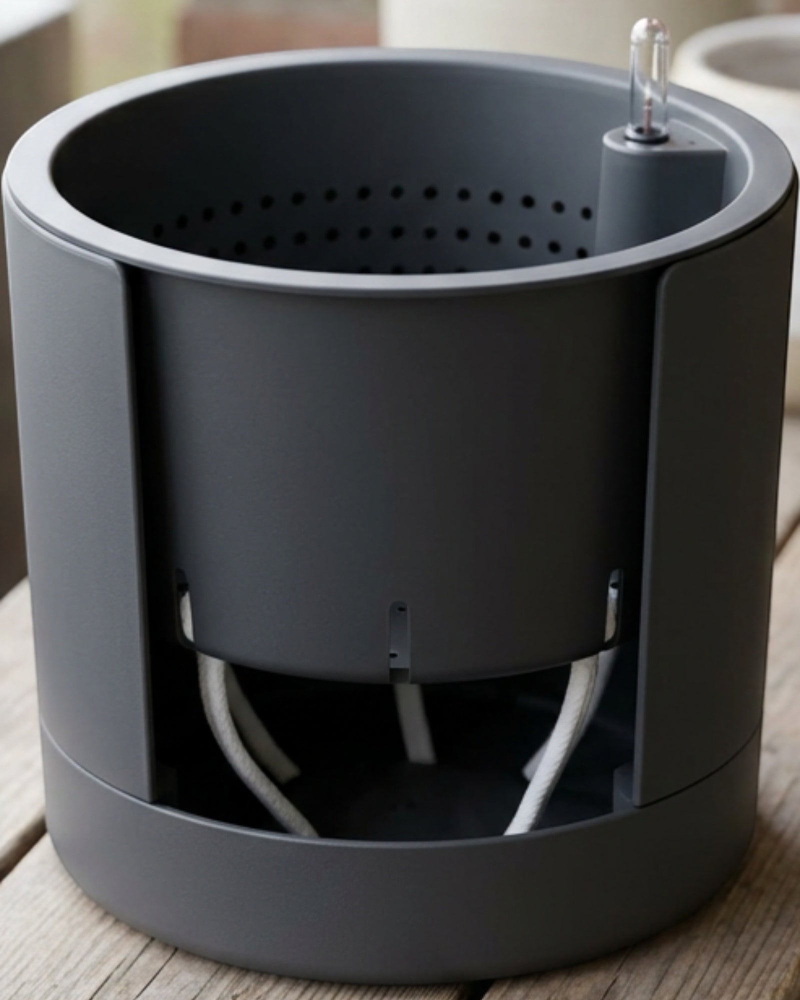Mvdxj Self Watering Cylinder Planter Charcoal - Lifestyle view